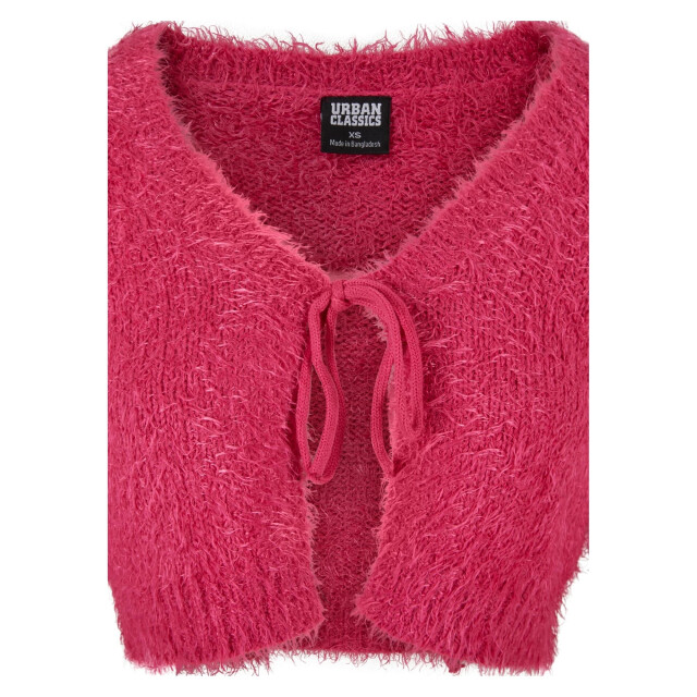 Urban Classics Dames cropped feather front tie vest UTTN938_hibiscuspink large
