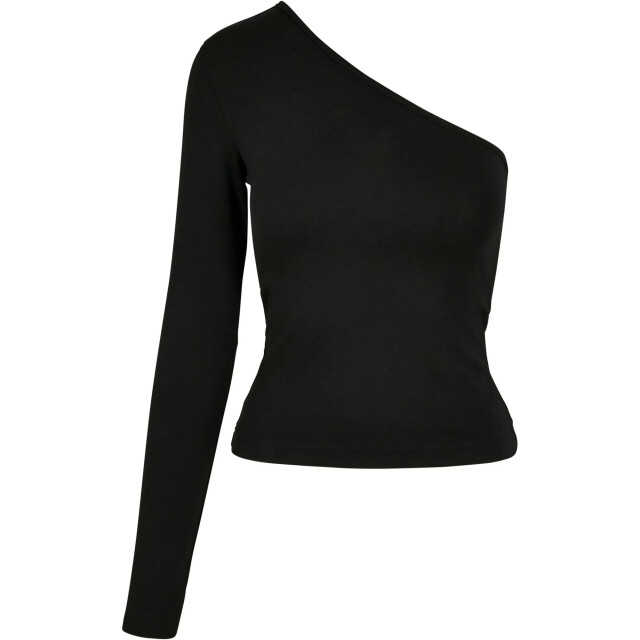 Urban Classics Dames asymmetrische top met lange mouwen UTTN925_black large