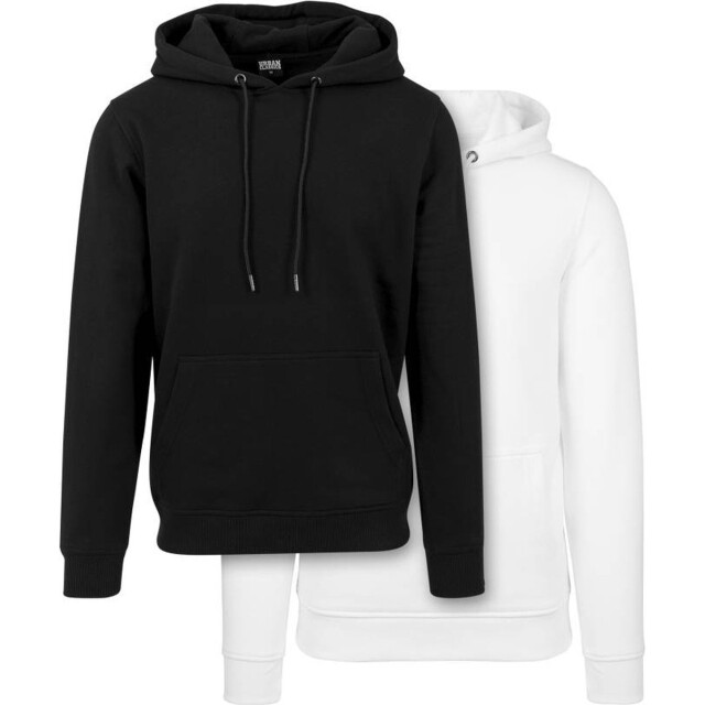 Urban Classics Heren basic hoodie (set van 2) UTTN930_blackwhite large