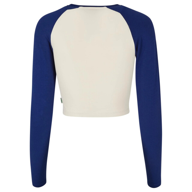 Urban Classics Dames retro organic crop t-shirt met lange mouwen UTTN918_whitesandspaceblue large