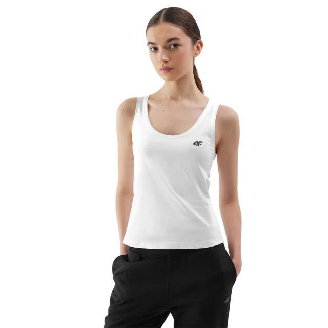 4F Dames effen slank tanktop UTFO154_white large