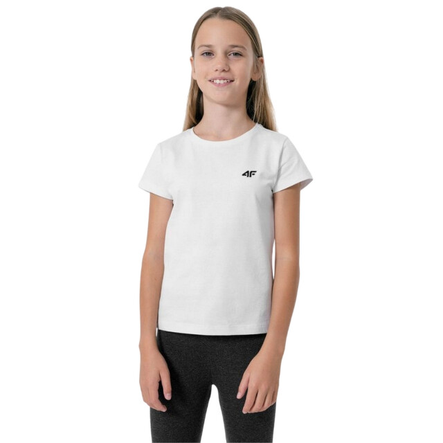 4F Effen t-shirt van biologisch katoen voor meisjes UTFO141_white large