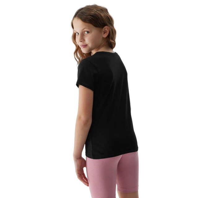 4F Effen t-shirt van biologisch katoen voor meisjes UTFO141_deepblack large
