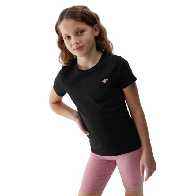 4F Effen t-shirt van biologisch katoen voor meisjes UTFO141_deepblack large