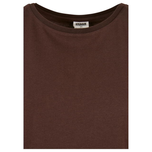 Urban Classics Dames biologisch katoenen verlengd schouder t-shirt UTTN883_brown large