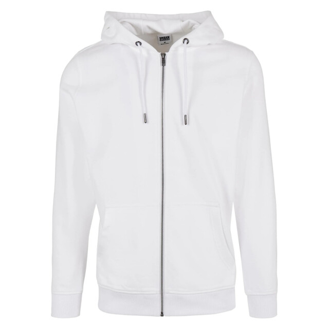 Urban Classics Heren basic badstof full zip hoodie UTTN887_white large