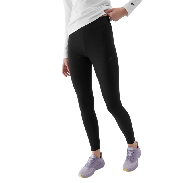 4F Dames gebreide effen slanke legging UTFO119_deepblack large