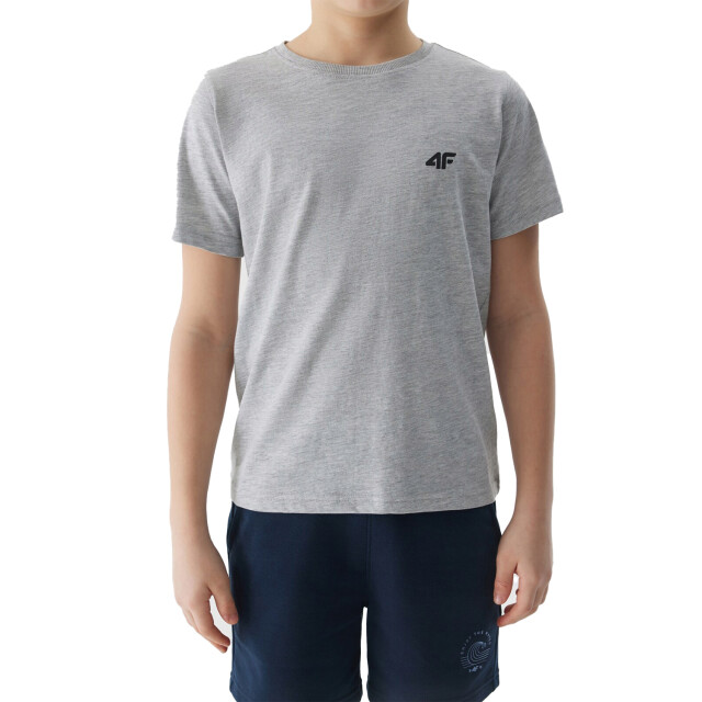 4F Katoenen t-shirt met logo voor jongens UTFO107_coldlightgreymelange large