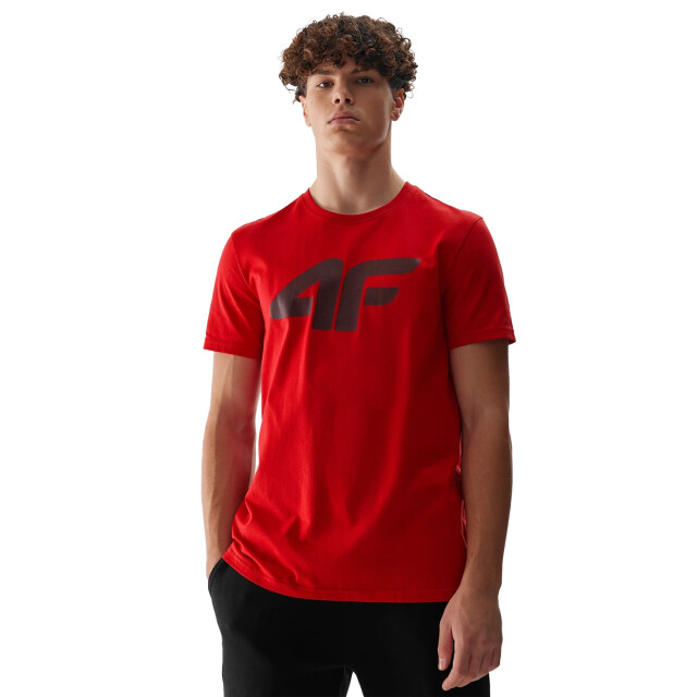 4F Heren logo regular t-shirt UTFO106_darkred large
