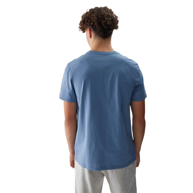 4F Heren logo regular t-shirt UTFO106_denim large