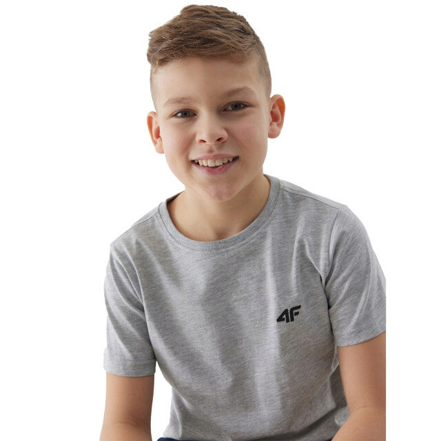 4F Katoenen t-shirt met logo voor jongens UTFO107_coldlightgreymelange large
