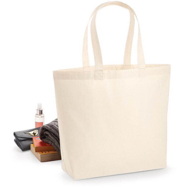 Westford Mill Premium katoenen maxi tote zak UTFK964_natural large