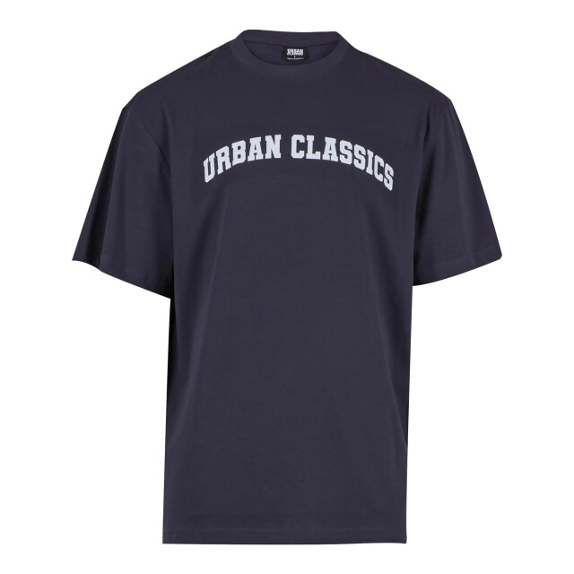 Urban Classics Heren college logo lang t-shirt UTTN826_navy large