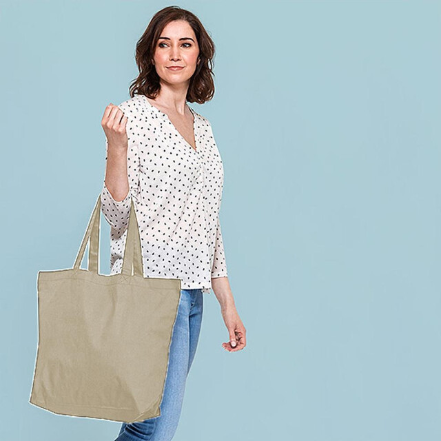 Westford Mill Premium katoenen maxi tote zak UTFK964_natural large