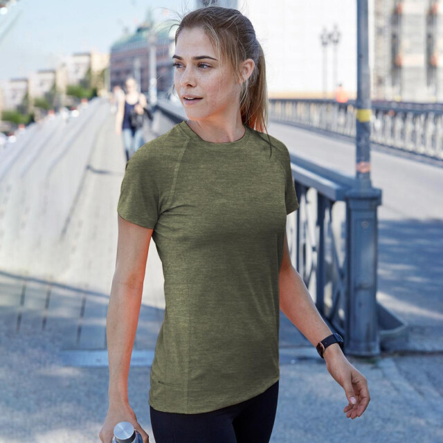 Tee Jays Dames cool dry short sleeve t-shirt UTFK917_olivemelange large