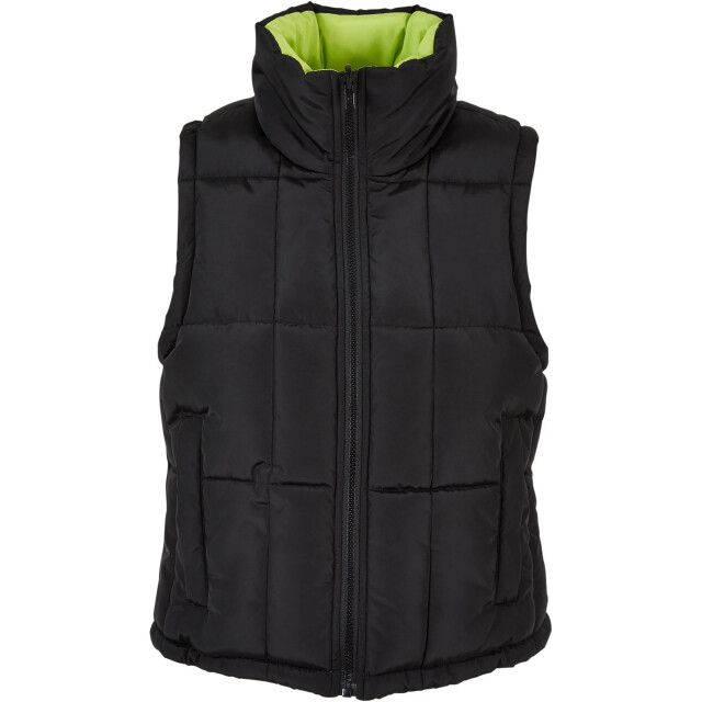 Urban Classics Dames omkeerbaar gewatteerd gilet UTTN824_blackfrozenyellow large