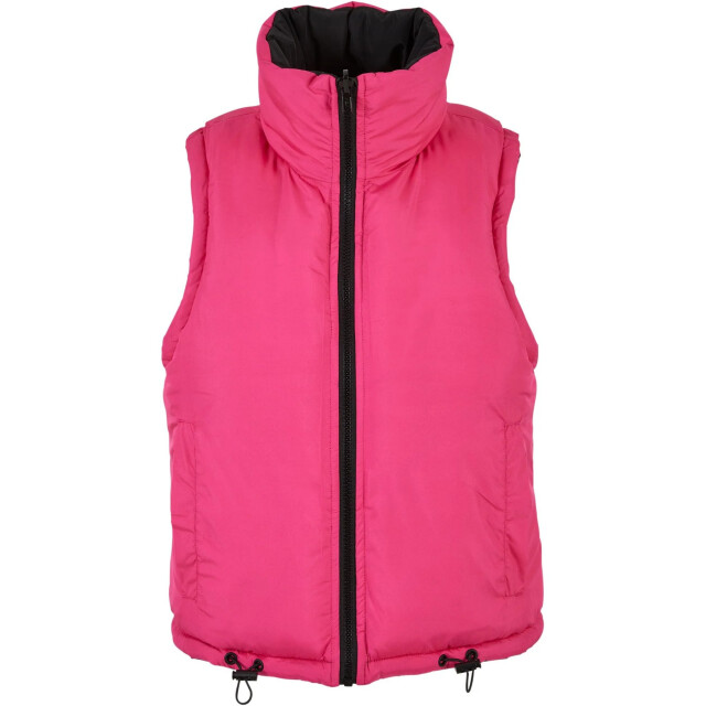 Urban Classics Dames omkeerbaar gewatteerd gilet UTTN824_blackfuchsia large