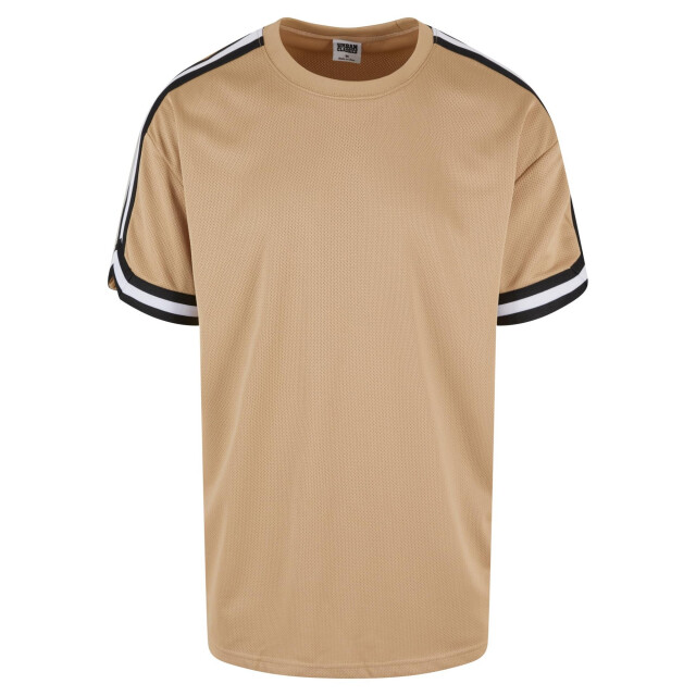 Urban Classics Heren streep mesh oversized t-shirt UTTN811_unionbeige large