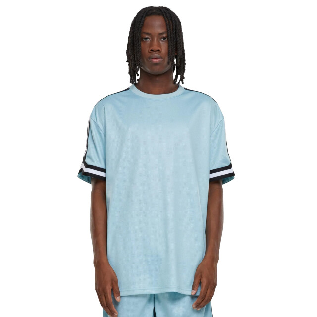 Urban Classics Heren streep mesh oversized t-shirt UTTN811_oceanblue large