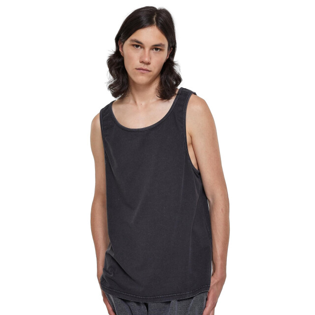 Urban Classics Heren zuur gewassen zware oversized tank top UTTN817_black large