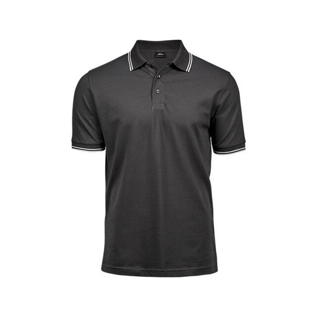 Tee Jays Heren luxe fashion stripe polo UTFK884_darkgreywhite large
