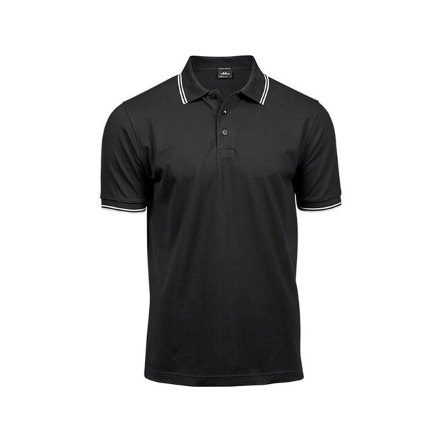 Tee Jays Heren luxe fashion stripe polo UTFK884_blackwhite large