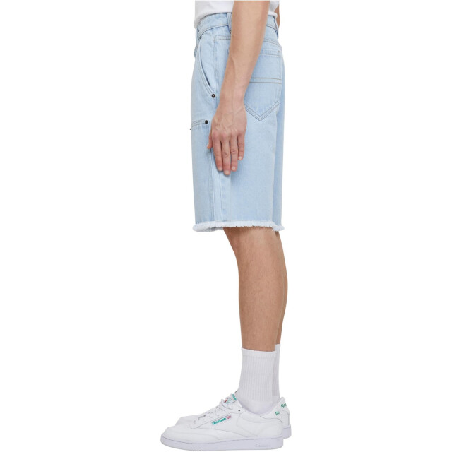 Urban Classics Heren denim kniebroek met open rand UTTN800_newlightbluewashed large