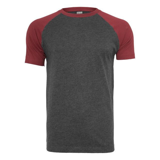 Urban Classics Heren contrast raglan t-shirt UTTN801_charcoalburgundy large