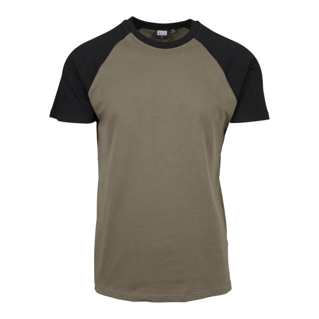 Urban Classics Heren contrast raglan t-shirt UTTN801_oliveblack large