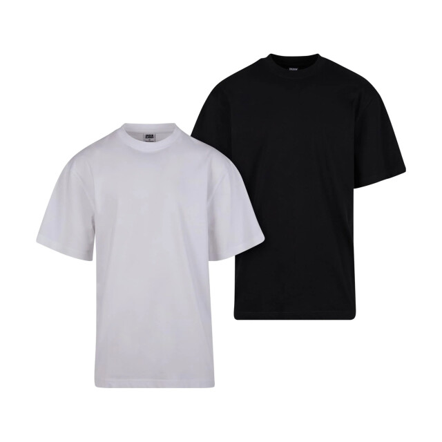 Urban Classics Heren-t-shirt lang (set van 2) UTTN805_whiteblack large