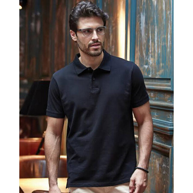 Tee Jays Heren zware pique korte mouw poloshirt UTFK880_black large