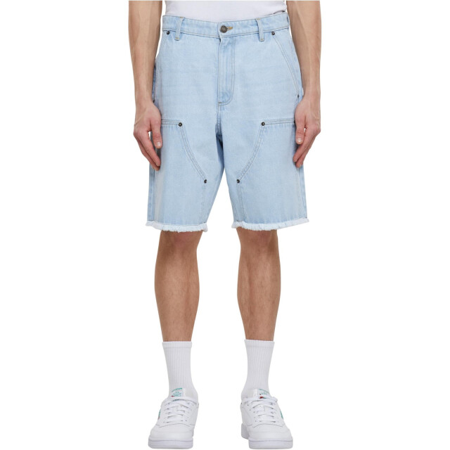 Urban Classics Heren denim kniebroek met open rand UTTN800_newlightbluewashed large