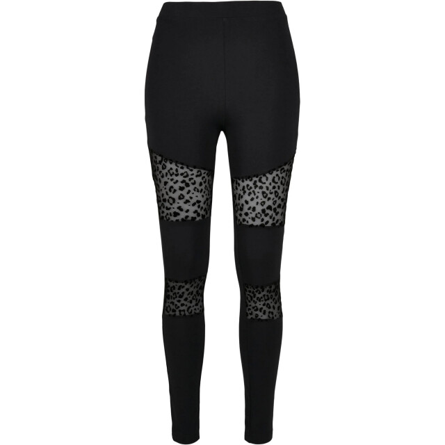 Urban Classics Dames legging met vlokjesprint mesh insert UTTN781_black large