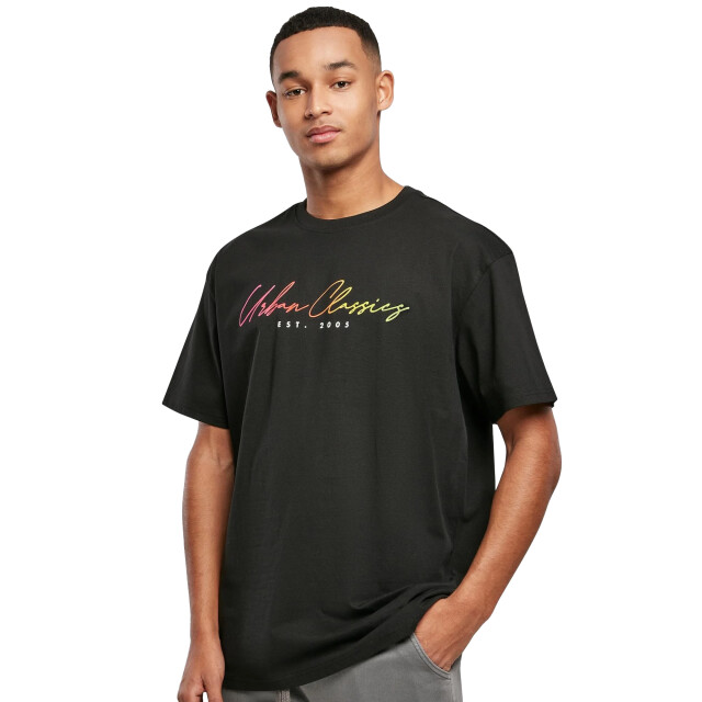 Urban Classics Heren script logo t-shirt UTTN790_black large