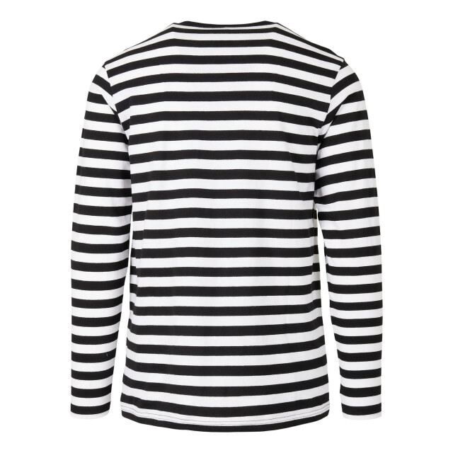 Urban Classics Heren gestreept normaal t-shirt met lange mouwen UTTN792_whiteblack large