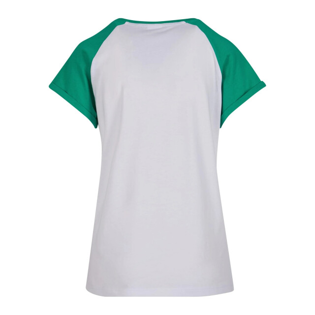 Urban Classics Dames contrast raglan t-shirt UTTN770_whiteferngreen large