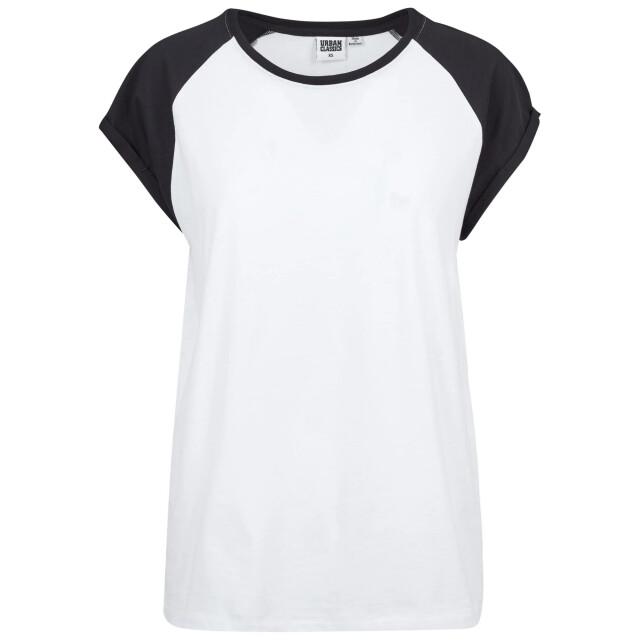 Urban Classics Dames contrast raglan t-shirt UTTN770_whiteblack large