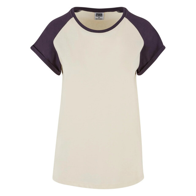 Urban Classics Dames contrast raglan t-shirt UTTN770_whitesandpurplenight large