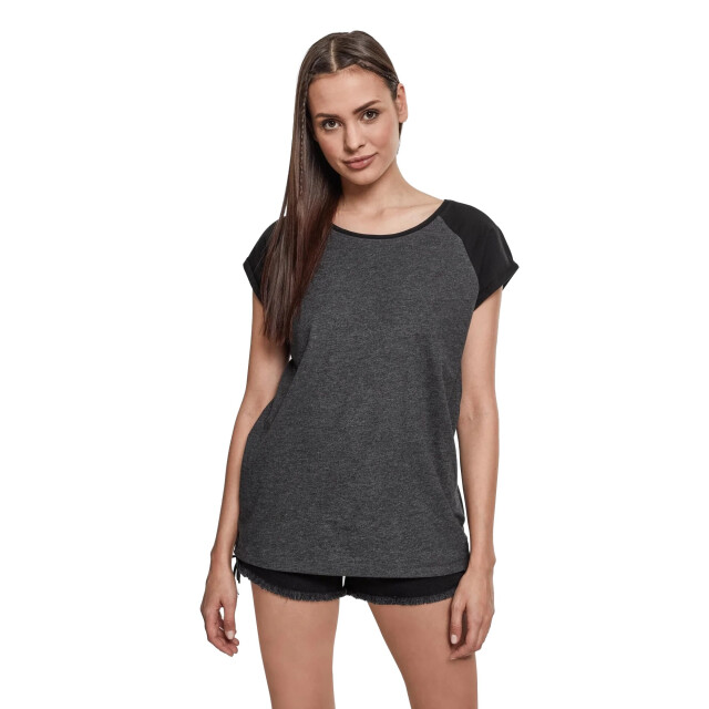 Urban Classics Dames contrast raglan t-shirt UTTN770_charcoalblack large