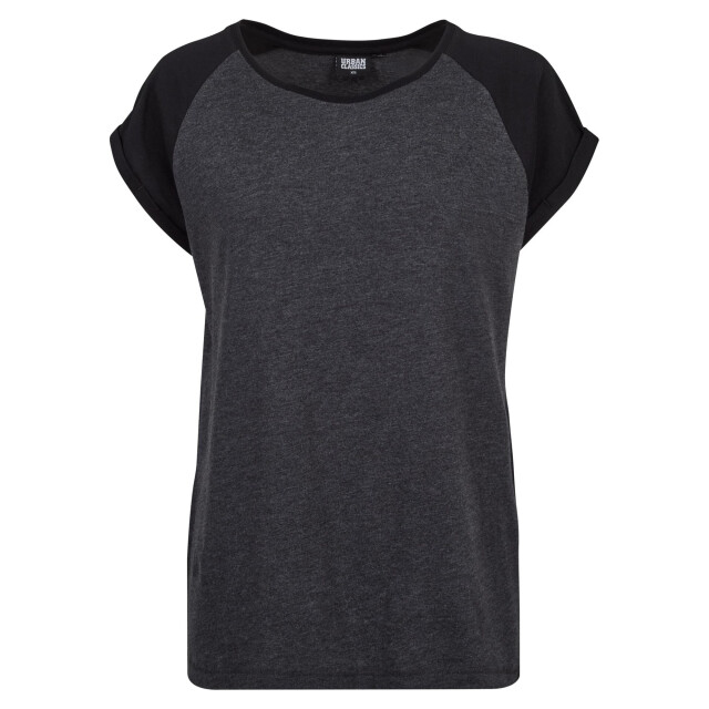 Urban Classics Dames contrast raglan t-shirt UTTN770_charcoalblack large