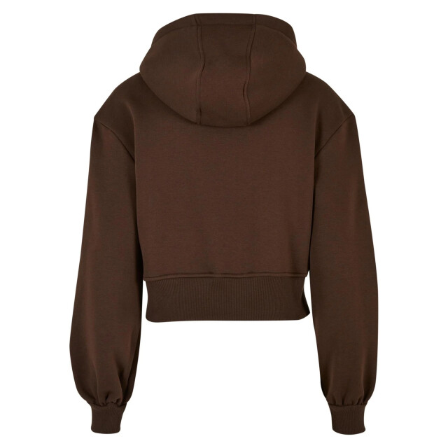 Urban Classics Dames korte oversized hoodie met volledige ritssluiting UTTN758_brown large