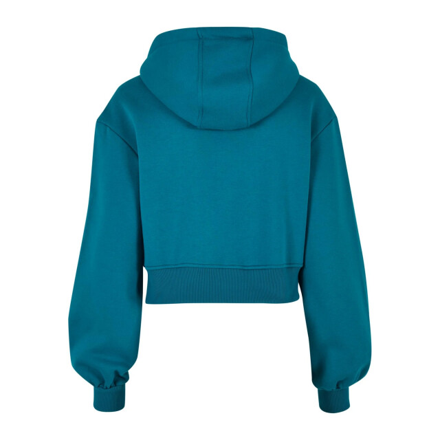 Urban Classics Dames korte oversized hoodie met volledige ritssluiting UTTN758_watergreen large