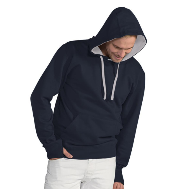 SG Heren contrasterende hooded sweatshirt / hoodie UTFK773_navylightoxford large