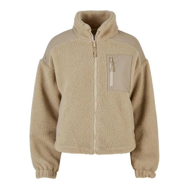 Urban Classics Dames sherpa fleece jas UTTN739_wetsand large