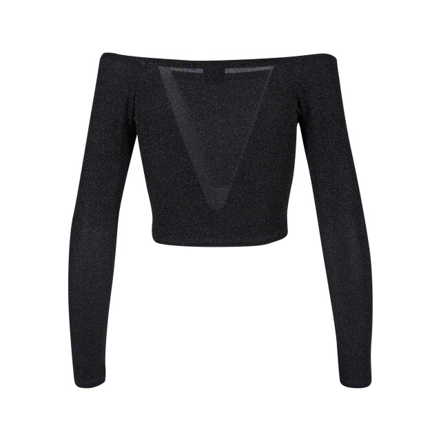 Urban Classics Dames glitter off shoulder top met lange mouwen UTTN749_black large