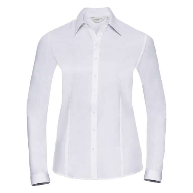 Russell Athletic Dames visgraat werkshirt met lange mouwen UTFK763_white large