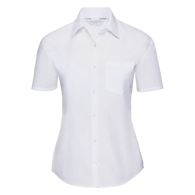 Russell Athletic Collectie dames korte mouwen poly-katoen easy care poplin shirt UTFK749_white large
