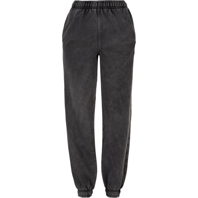 Urban Classics Dames stone wash hoge wijdte sweatbroek UTTN707_black large