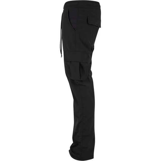 Urban Classics Heren nylon rechte pijp cargo broek UTTN715_black large