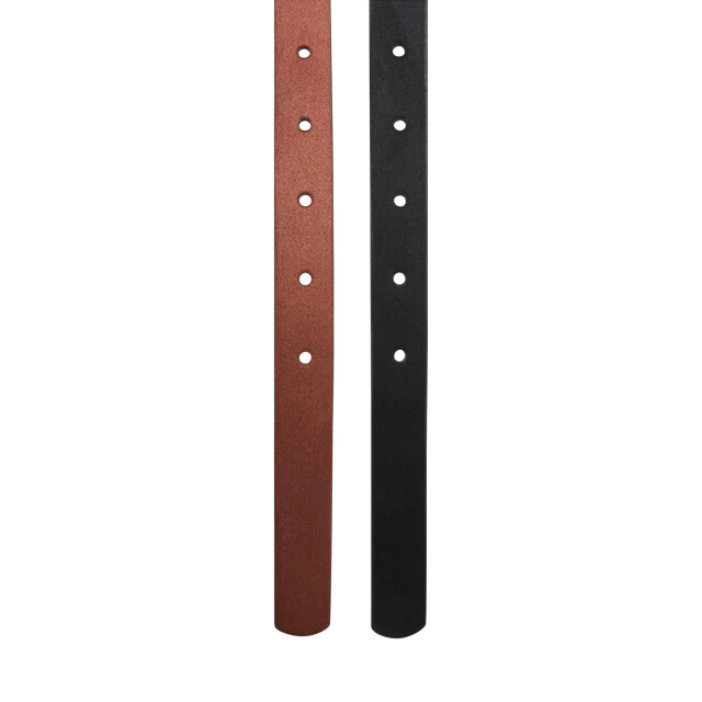 Urban Classics Heren slim synthetisch leren taille riem (set van 2) UTTN723_blackbrown large